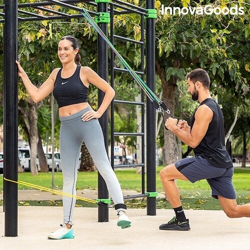 Pasipriešinimo juostų rinkinys su priedais ir mankštos vadovas Rebainer InnovaGoods Sport Fitness