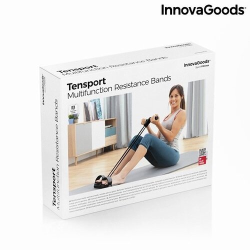 Daugiafunkcinės pasipriešinimo elastinės juostos su mankštos vadovu Tensport InnovaGoods Sport Fitness