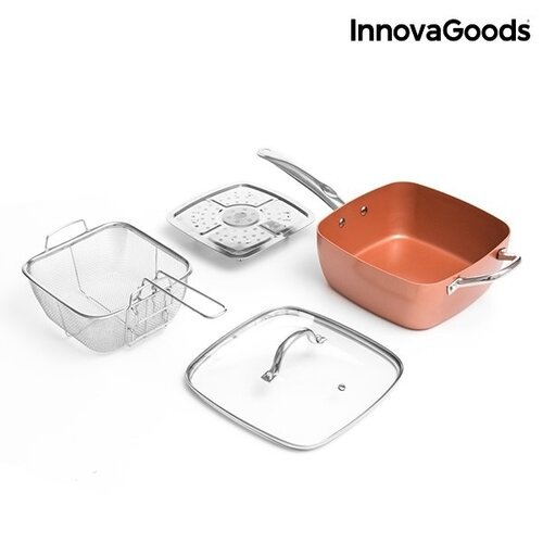 InnovaGoods Kitchen Cookware 5 in 1 daugiafunkcės keraminės keptuvės rinkinį (4 dalių)